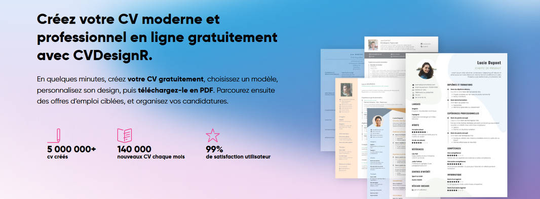 CVDesignR : La plateforme pour créer des CV en ligne professionnels
