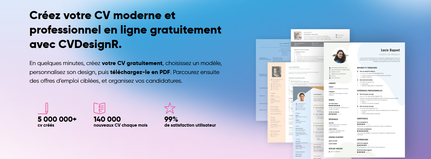 CVDesignR : La plateforme pour créer des CV en ligne professionnels