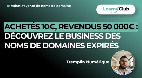 Formation Achetés 10€, Revendus 50 000€ : Découvrez le Business des Noms de Domaines Expirés – LearnyClub
